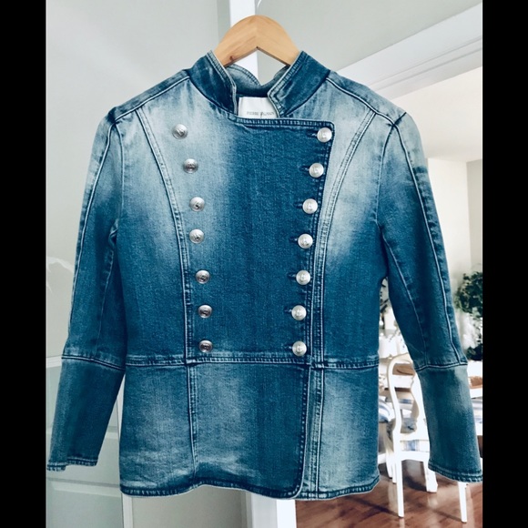 Balmain Denim Military Double Breasted Jacket Sz36 - Picture 6 of 8